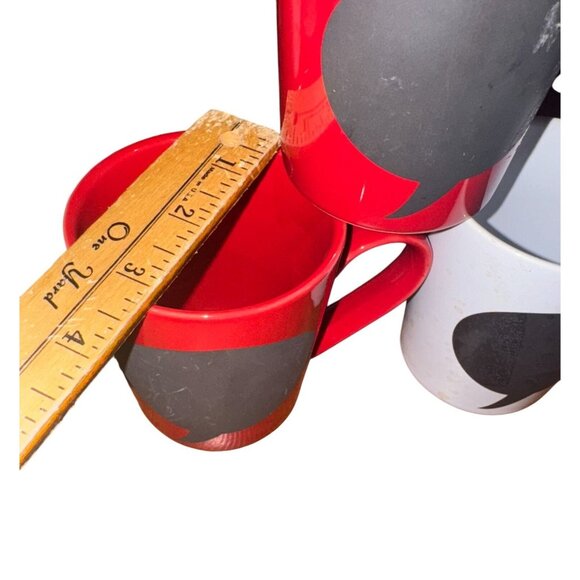 Set Of 4 World Market & Royal Norkfolk Red & White Chalkboard Speech Bubble Mugs - Picture 5 of 6